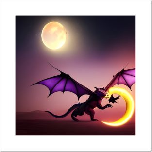 Purple dragon Posters and Art